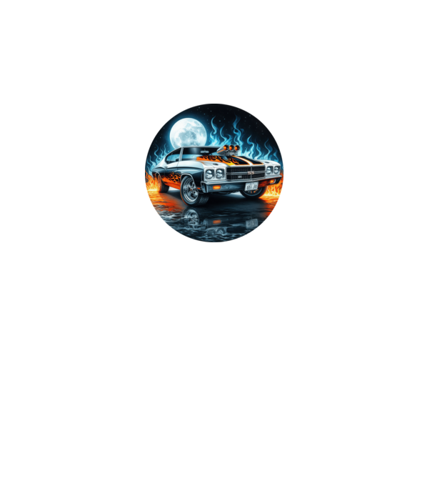 Muscle Car - Izomautó minta fekete pólón