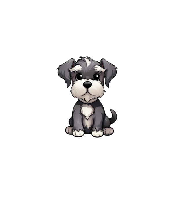 Aranyos kutya - Törpe Schnauzer minta fehér pólón