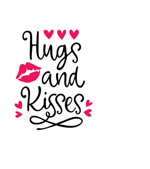 Hugs And Kisses - Ölelés és csókok minta fekete pólón