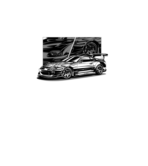 Toyota Supra minta fekete pólón