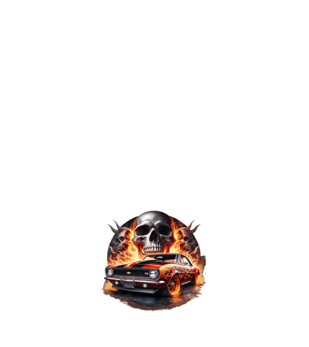 Muscle Car - Izomautó minta sötétkék pólón