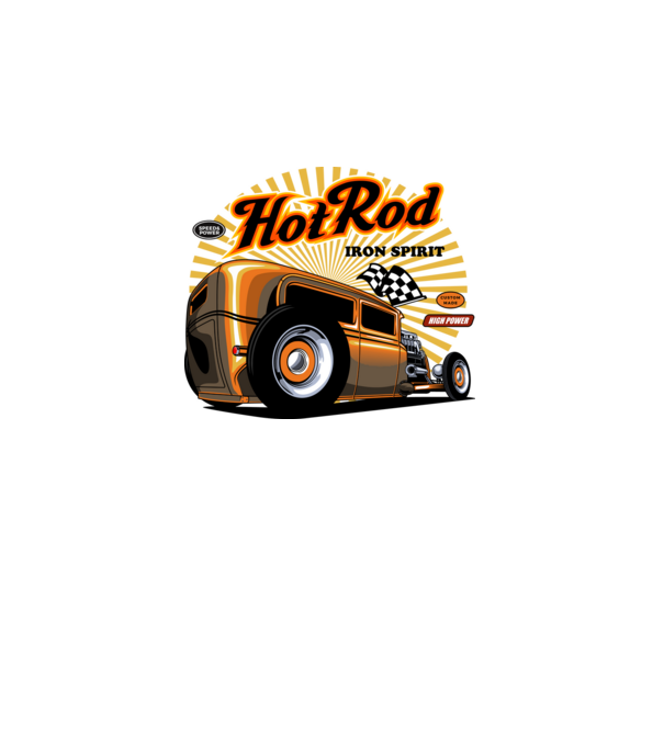 Hot Rod minta fekete pólón