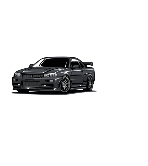 Nissan Skyline minta fekete pólón