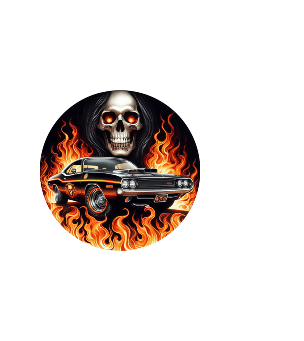 Muscle Car - Izomautó minta fekete pólón