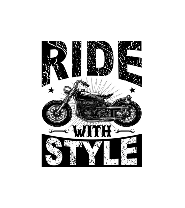 Ride With Style - Vezess stílusosan minta fehér pólón