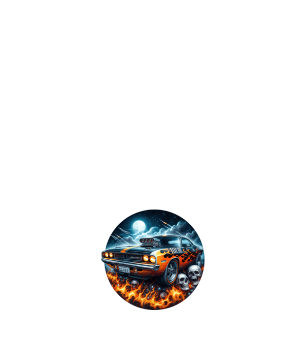 Muscle Car - Izomautó minta fehér pólón