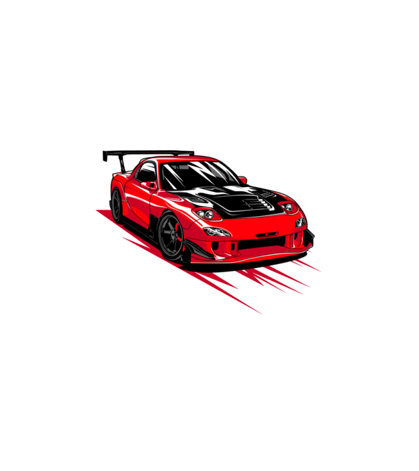 Mazda RX-7 minta fehér pólón