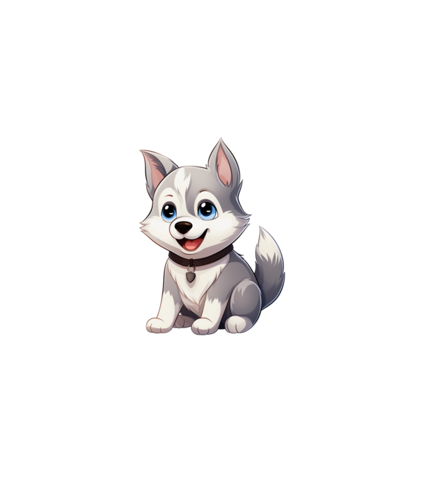 Szibériai Husky kiskutya minta fehér pólón
