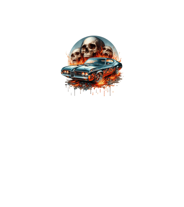 Muscle Car - Izomautó minta fekete pólón