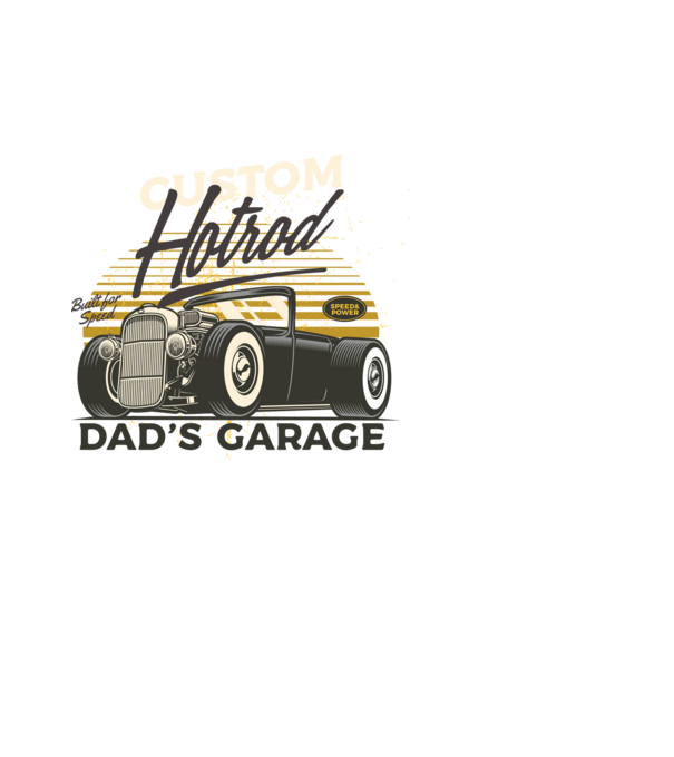 Hot Rod minta fehér pólón