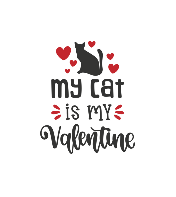 My Cat Is My Valentine - A macskám az én Valentinom minta fehér pólón