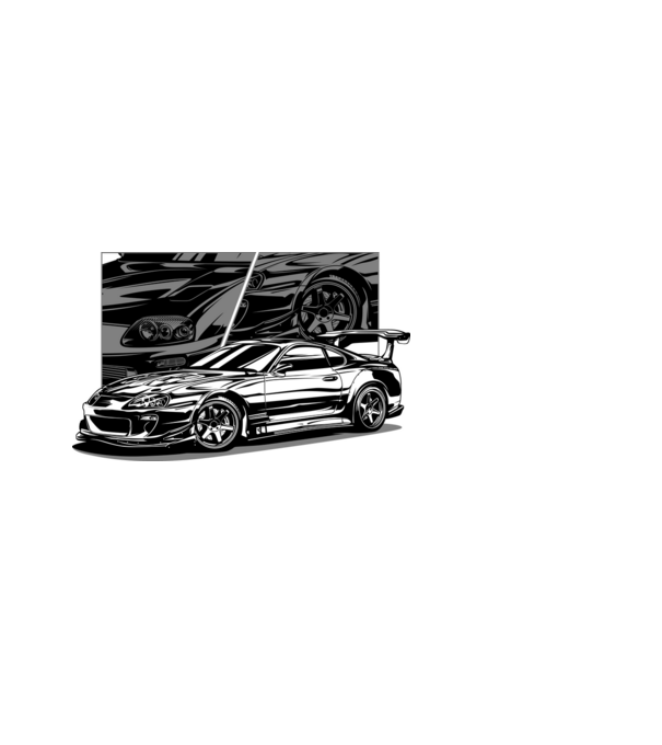 Toyota Supra minta fekete pólón