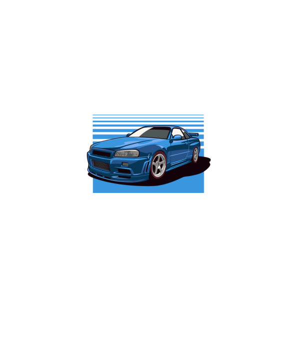 Nissan Skyline GTR minta farmerkék pólón