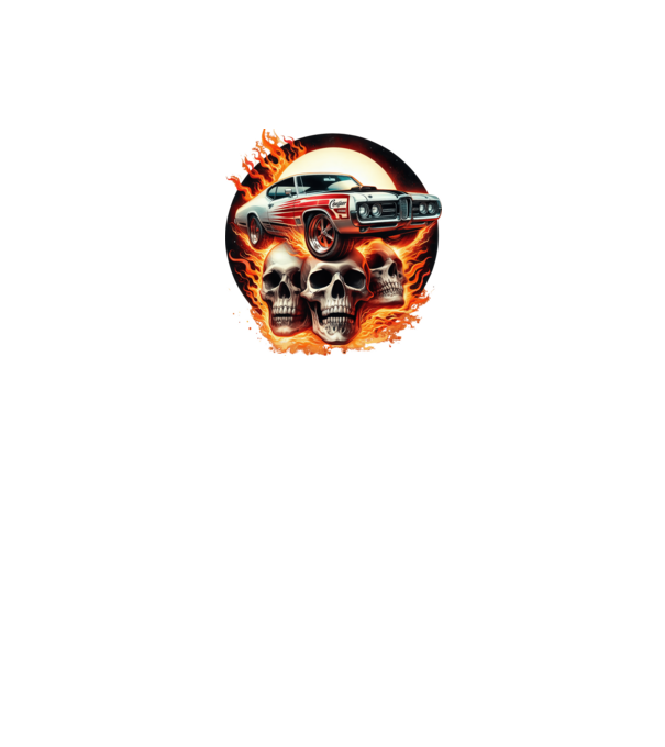 Muscle Car - Izomautó minta fekete pólón