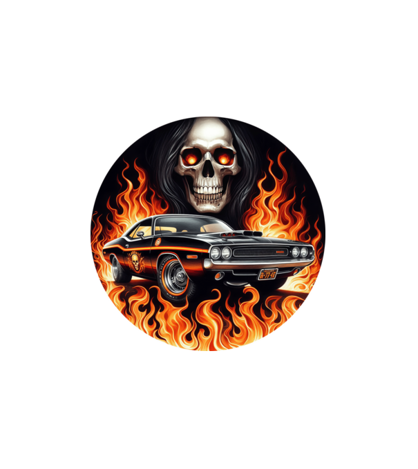 Muscle Car - Izomautó minta fehér pólón