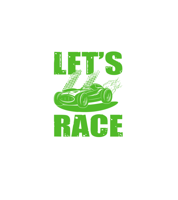 Let's Race - Versenyezzünk! minta fekete pólón