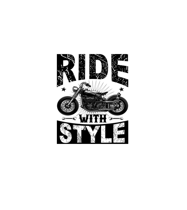 Ride With Style - Vezess stílusosan minta fehér pólón