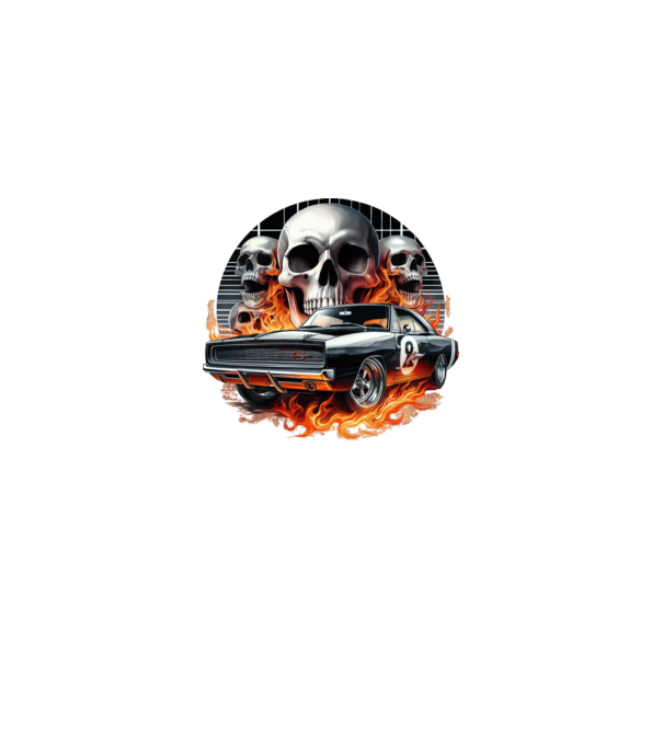 Muscle Car - Izomautó minta fekete pólón