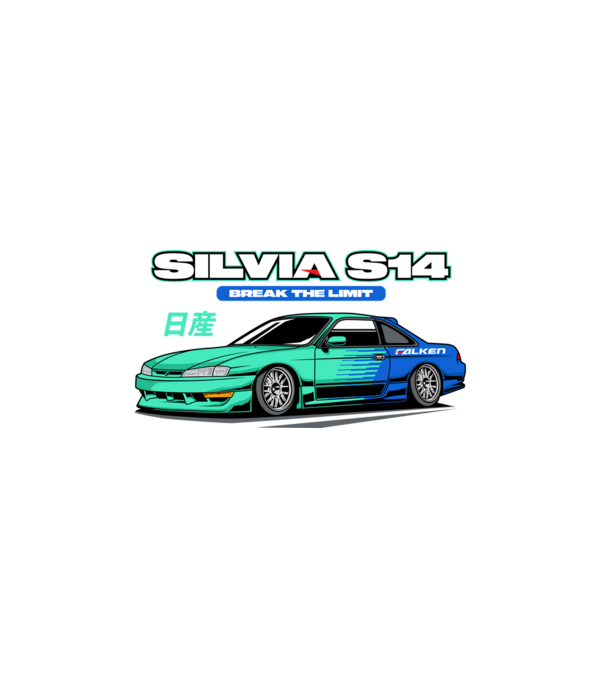 Nissan Silvia S14 minta fehér pólón
