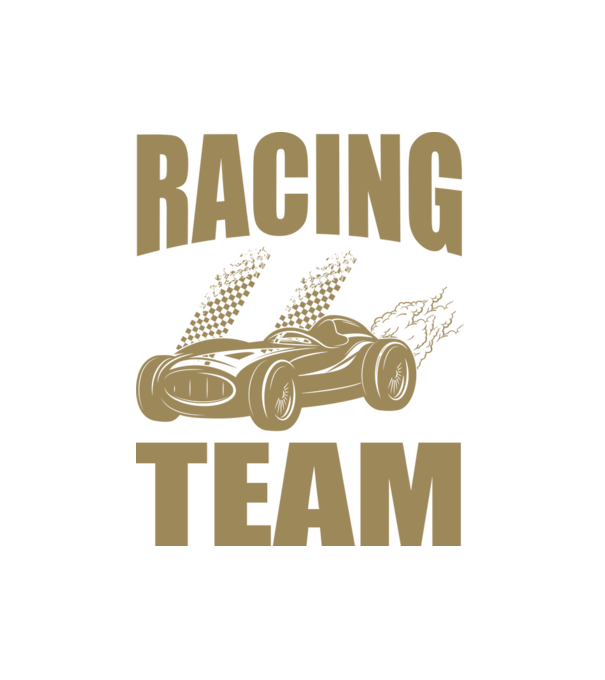 Racing Team - Versenycsapat minta fekete pólón