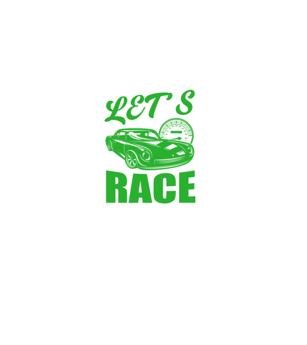 Let's Race - Versenyezzünk! minta fekete pólón