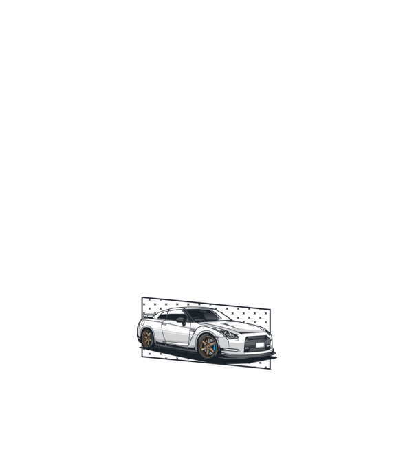 Nissan Skyline R35 minta sötétkék pólón