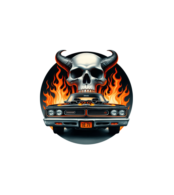 Muscle Car - Izomautó minta fehér pólón