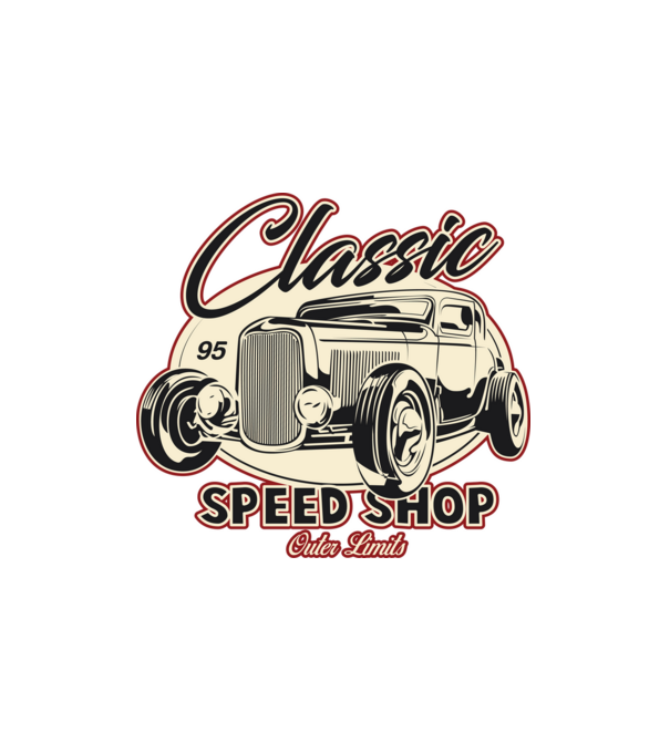 Hot Rod - Classic Speed Shop  minta fehér pólón