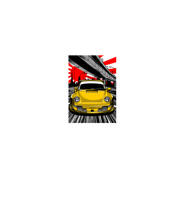 Porsche Carrera 911 Stinger minta fekete pólón