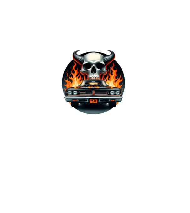 Muscle Car - Izomautó minta fekete pólón