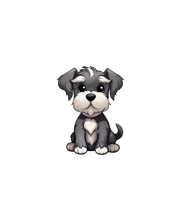 Aranyos kutya - Törpe Schnauzer minta fehér pólón