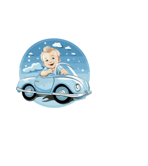 Baby Car (Baba autó) minta világoskék pólón