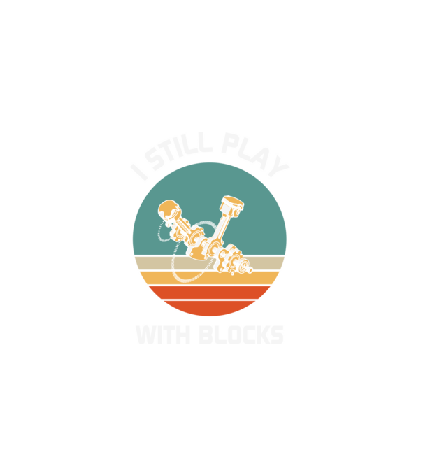 I still play with blocks - Még mindig a blokkokkal játszom minta fekete pólón