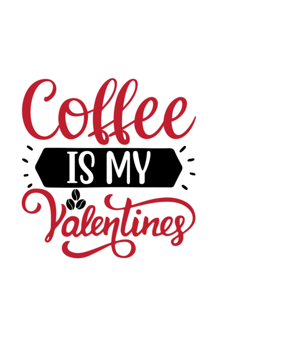 Coffee is My Valentine - A kávé az én Valentinom minta fekete pólón