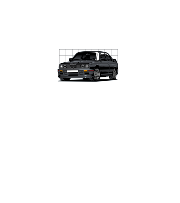BMW E30 minta fekete pólón