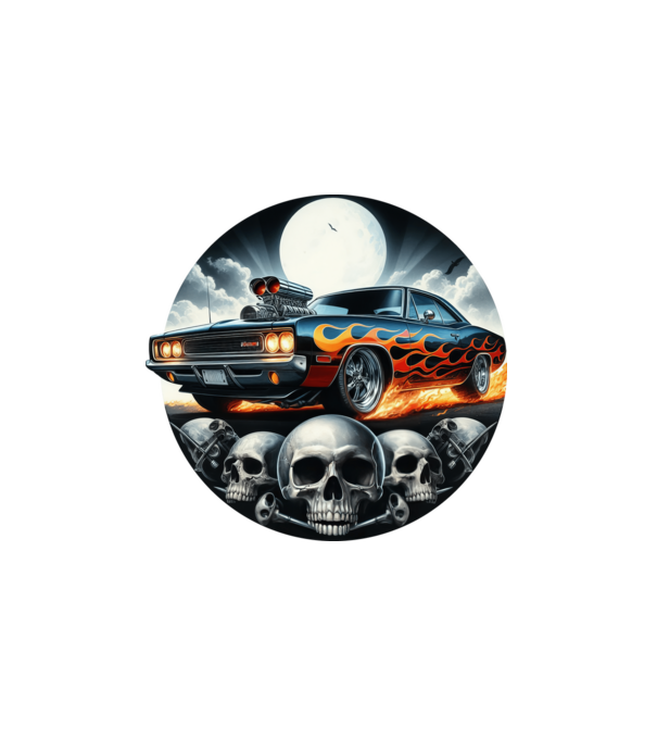 Muscle Car - Izomautó minta fehér pólón