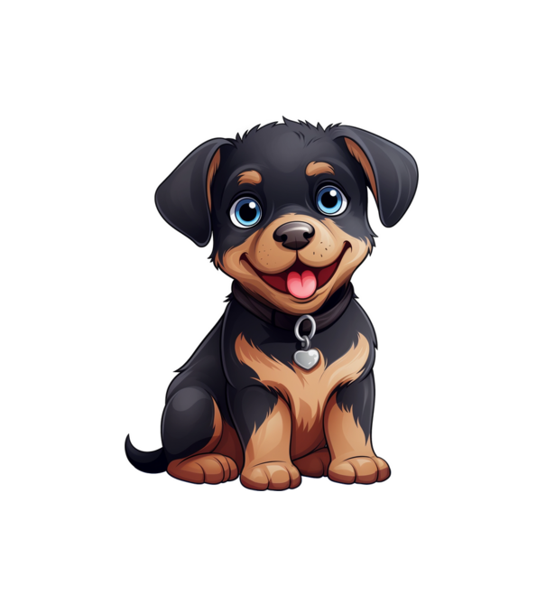 Aranyos kiskutya - Rottweiler minta fehér pólón