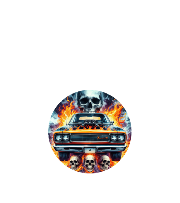 Muscle Car - Izomautó minta fekete pólón