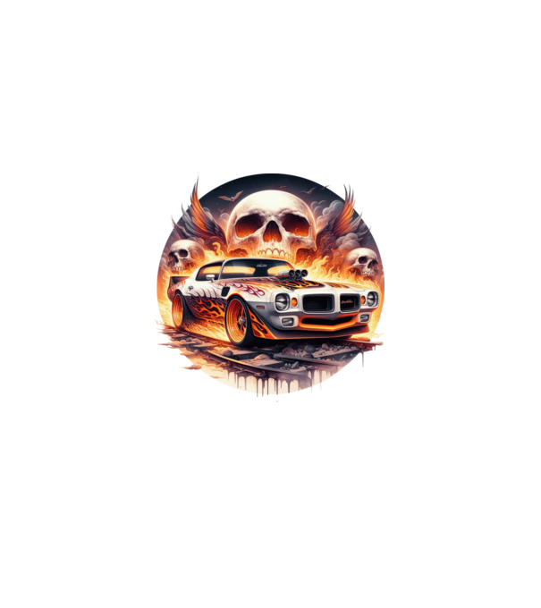 Muscle Car - Izomautó minta szürke pólón