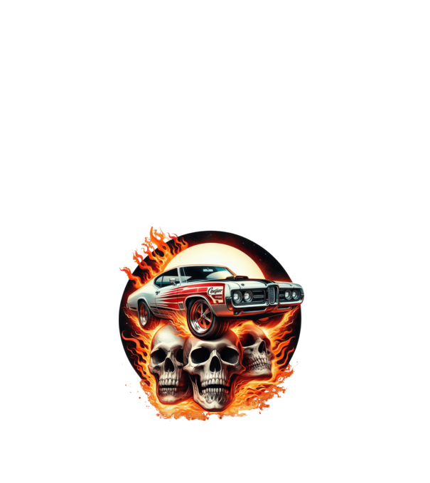 Muscle Car - Izomautó minta fehér pólón