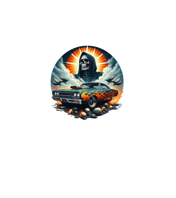 Muscle Car - Izomautó minta fekete pólón