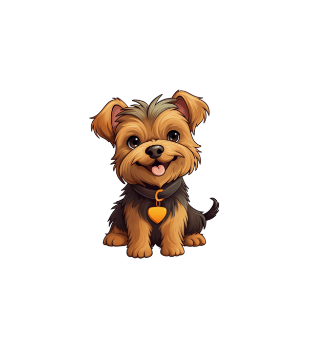 Aranyos kutya - Yorkshire Terrier minta fehér pólón