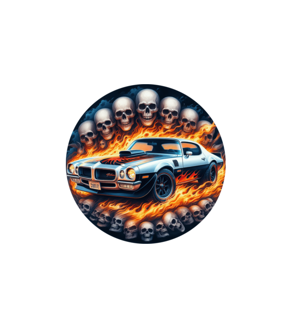 Muscle Car - Izomautó minta fehér pólón