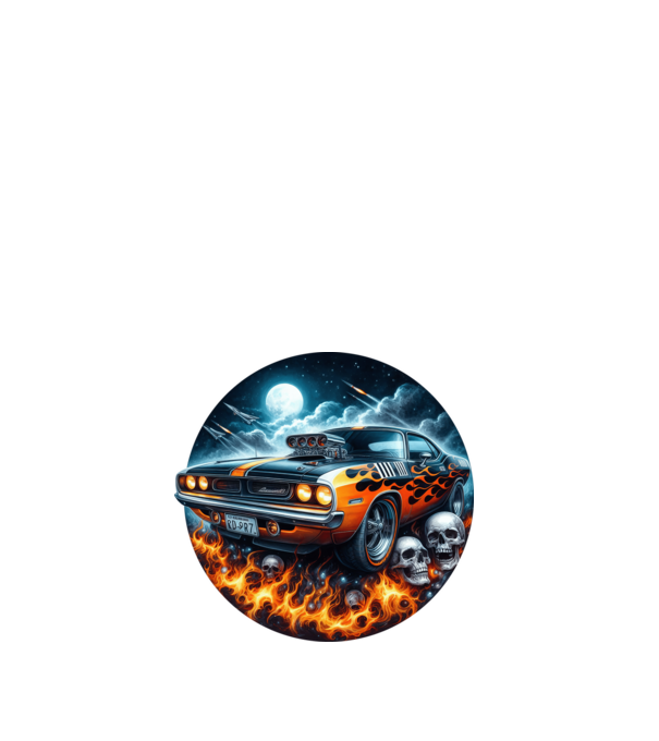Muscle Car - Izomautó minta fehér pólón