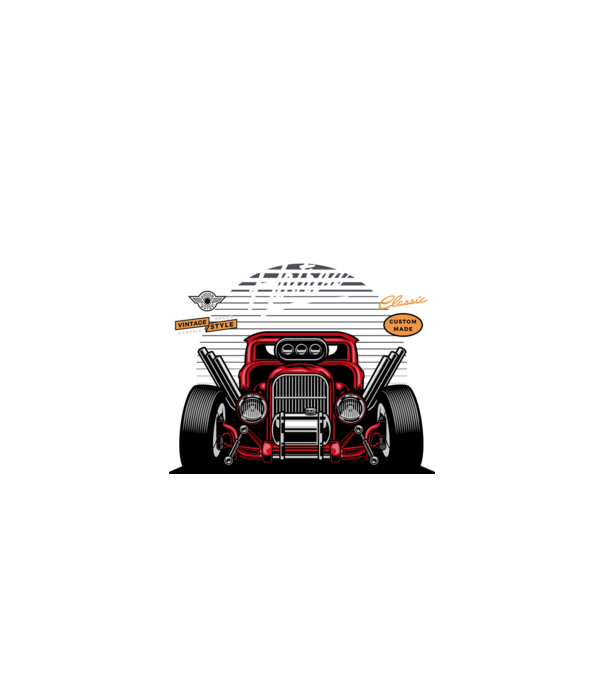 Hot Rod minta fehér/piros pólón