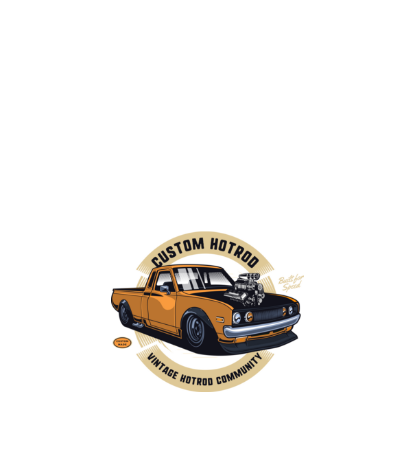 Hot Rod minta fekete pólón
