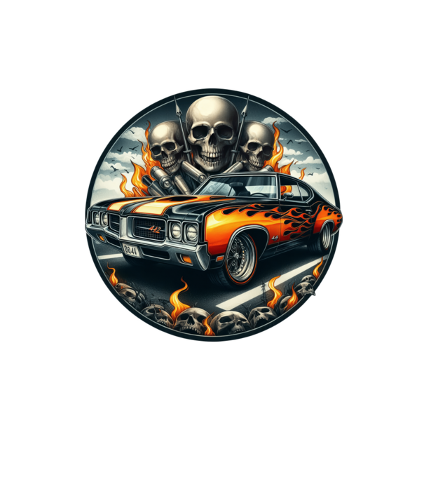 Muscle Car - Izomautó minta homokszín pólón