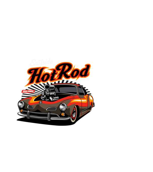 Hot Rod minta fekete pólón