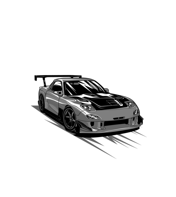 Mazda RX-7 minta fekete pólón