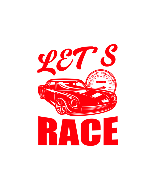 Let's Race - Versenyezzünk! minta fehér pólón